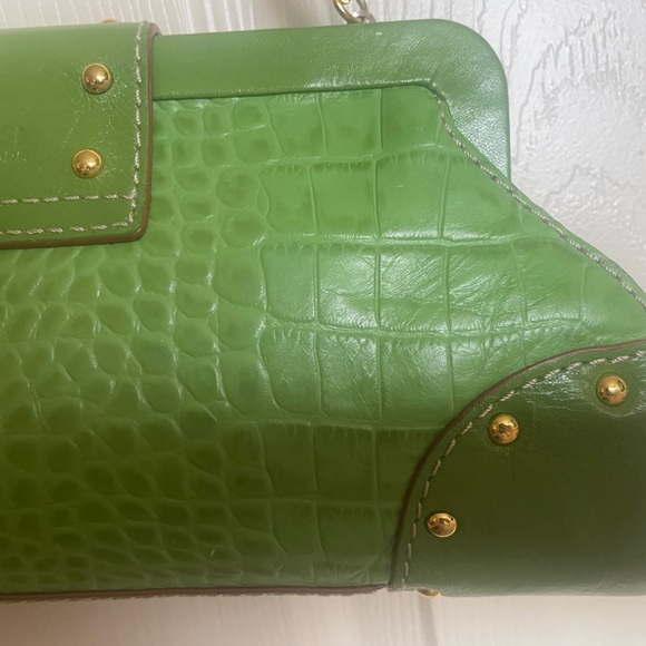 Michael Kors Green Crocodile Print Shoulder Handbag - Picture 7 of 16
